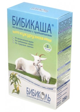БИБИКОЛЬ БИБИКАША молочная кукурузная на козьем молоке (с 5 месяцев) 250 г